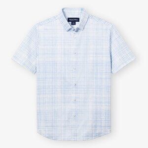 Mizzen+Main - Halyard Short Sleeve Button Down - Carolina Blue Plaid